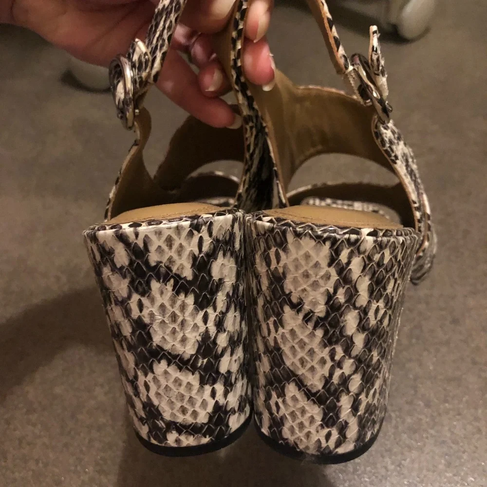 Michael kors collection real genuine snakeskin leather block heels 40 9 9.5 10 - Picture 9 of 12